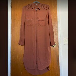Aritzia Wilfred Silk Shirt Dress